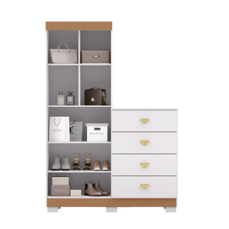 ROPERO C/COMODA CRISTAL BLANCO/CAMARIN FLEX