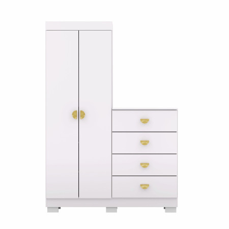 ROPERO C/COMODA CRISTAL BLANCO/CAMARIN FLEX