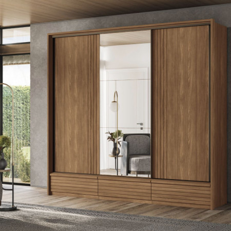 ROPERO DEMOCRATA 3P CORRED JATOBA/ARENA FLEX