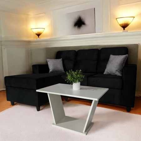 SOFA SAN LORENZO 2 + CHAISE NEGRO