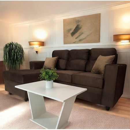 SOFA SAN LORENZO 2 + CHAISE  MARRON