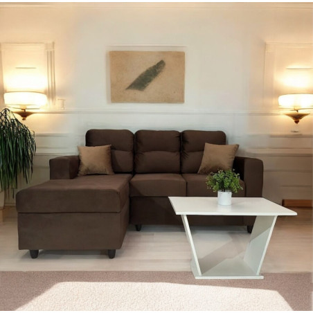 SOFA SAN LORENZO 2 + CHAISE  MARRON