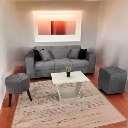 SOFA SAN JUAN 3L GRIS + PUFF