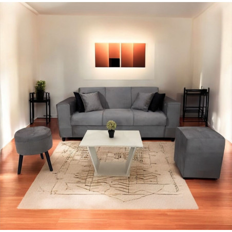 SOFA SAN JUAN 3L GRIS + PUFF