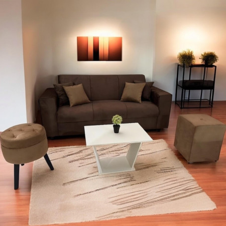 SOFA SAN JUAN 3L MARRON + PUFF
