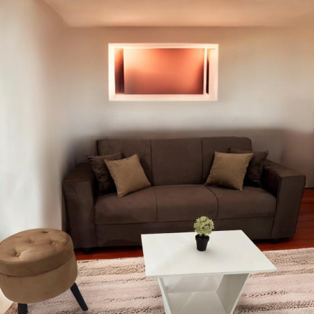 SOFA SAN JUAN 3L MARRON + PUFF