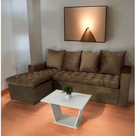 SOFA ATYRA 3 LUGARES + CHAISE BEIGE