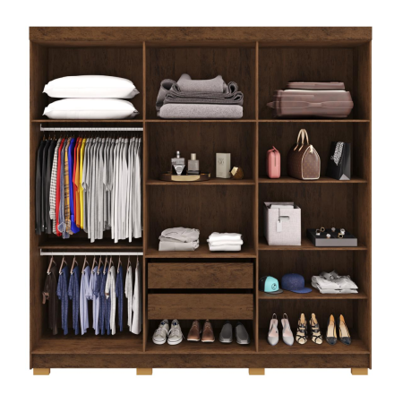 ROPERO LISBOA 6 PUERTAS  IMBUIA/CHAMPAGNE