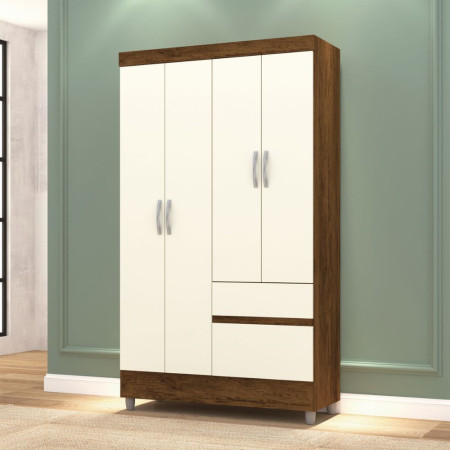 ROPERO ALPES 4 PUERTAS IMBUIA/CHAMPAGNE