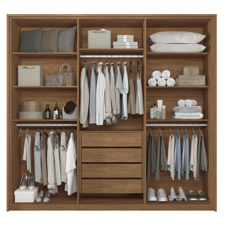 ROPERO COIMBRA 6P CON ESPEJO JATOBA/ARENA