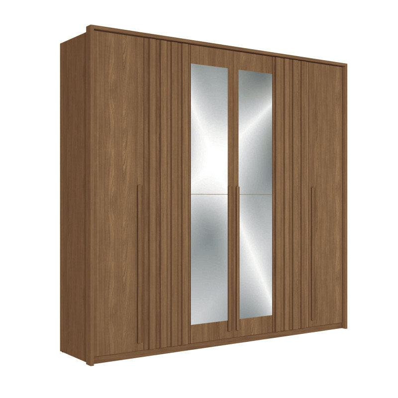 ROPERO COIMBRA 6P CON ESPEJO JATOBA/JATOBA