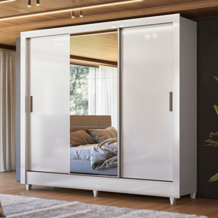 ROPERO  VIENNA 3 PUERTAS CORREDIZAS CON ESPEJO  BLANCO