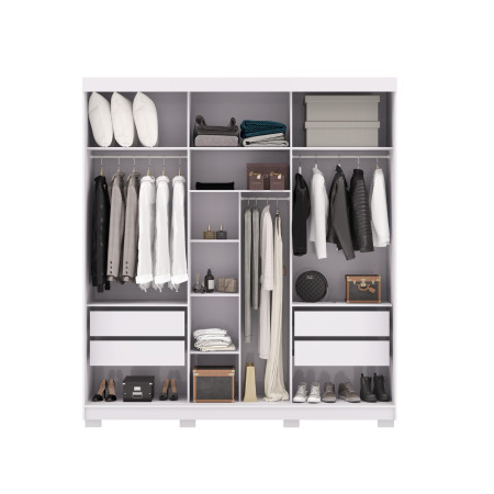 ROPERO PORTO 3 PUERTAS CORREDIZAS BLANCO/CAMARIN