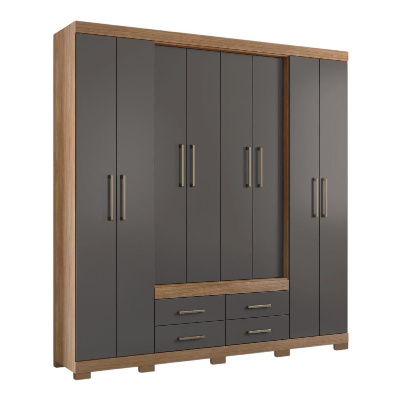 ROPERO NAPOLES 8 PUERTAS JATOBA/GRAFITE