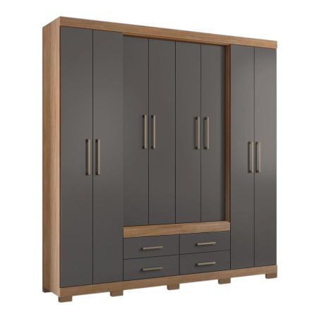 ROPERO NAPOLES 8 PUERTAS JATOBA/GRAFITE