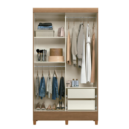 ROPERO FIT 2 PUERTAS CORREDIZAS JEQUITIBA