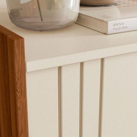 RACK BANCADA AUSTIN 1.35 P/ TV HASTA 50" PEROLA METALIZADO/CINAMOMO MEL