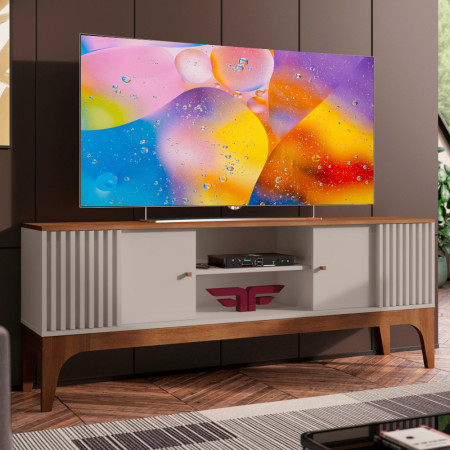 RACK BANCADA FLORENCA PARA TV DE 70” OFF WHITE/MATE