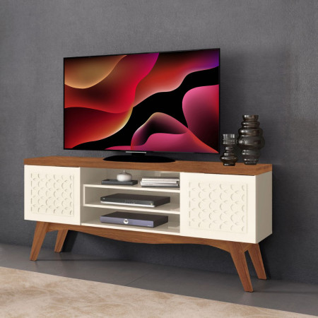 RACK BANCADA FLORENCA PARA TV DE 70” OFF WHITE/MATE