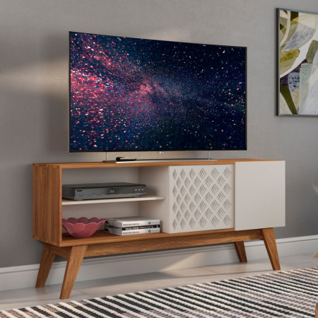 RACK BANCADA FLORENCA PARA TV DE 70” OFF WHITE/MATE