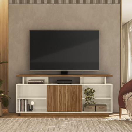 RACK BANCADA FLORENCA PARA TV DE 70” OFF WHITE/MATE