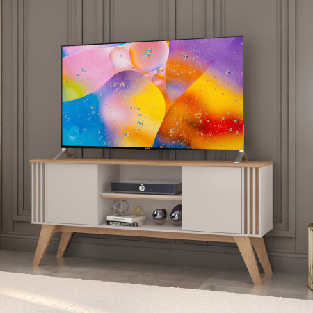 RACK BANCADA FLORENCA PARA TV DE 70” OFF WHITE/MATE