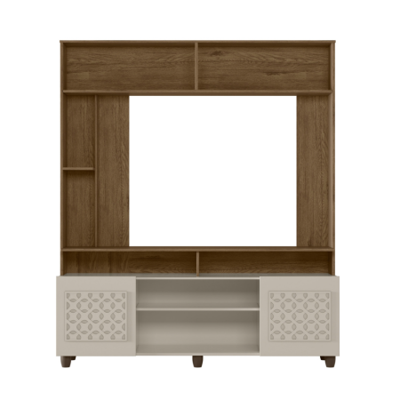 ESTANTE HOME HOLLYWOOD P/ TV HASTA 60” CANELA/OFF WHITE