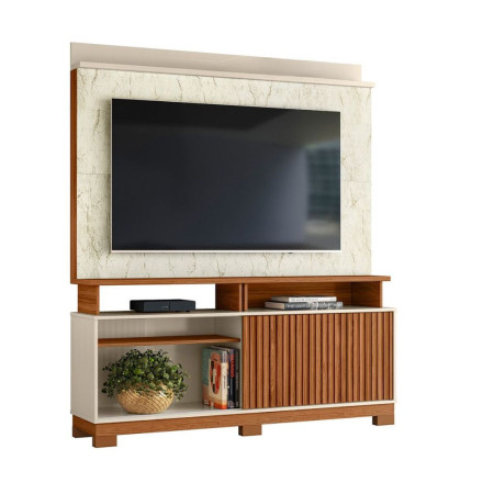 ESTANTE HOME TEATHER DALLAS 1.6 FLEX P/ TV HASTA 65" CINAMOMO MEL/OFF WHITE