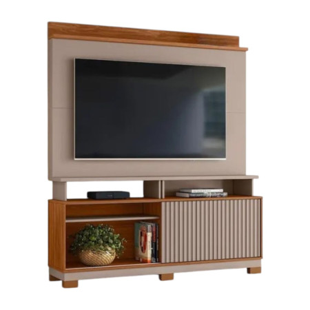 ESTANTE HOME TEATHER DALLAS 1.6 FLEX P/ TV HASTA 65" GRIGIO FOSCO/CINAMOMO MEL