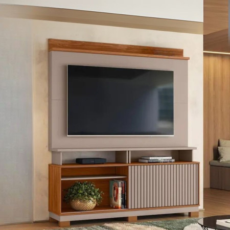 ESTANTE HOME TEATHER DALLAS 1.6 FLEX P/ TV HASTA 65" GRIGIO FOSCO/CINAMOMO MEL