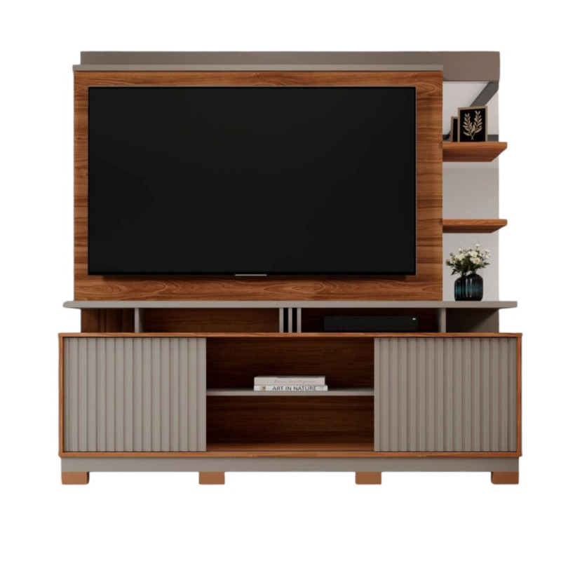 ESTANTE HOME TEATHER DENVER FLEX  P/ TV HASTA 60" CINAMOMO MEL/GRIGIO FOSCO