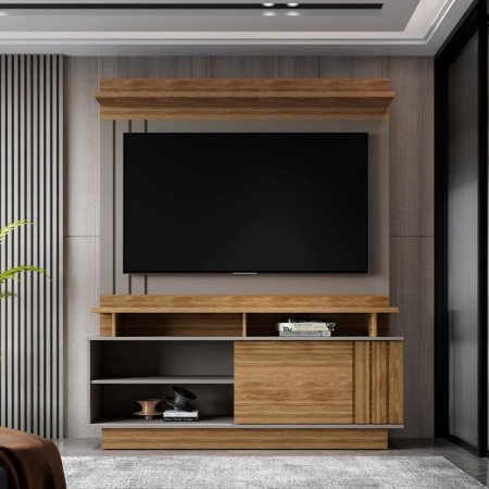 ESTANTE HOME TEATHER GOIÁS 1.5 P/ TV HASTA 55" GRIGIO FOSCO/AMENDOA