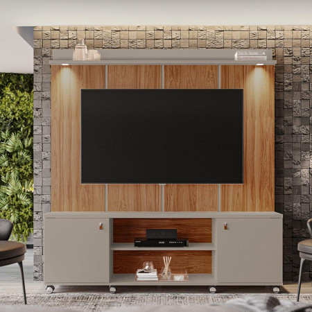 ESTANTE HOME TEATHER MADISON P/ TV HASTA 70" GRIGIO FOSCO / CINAMOMO MEL
