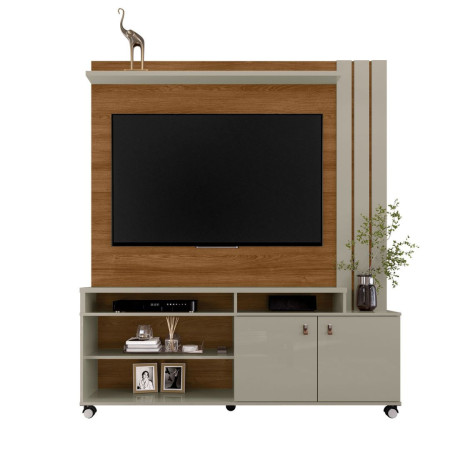 ESTANTE HOME TEATHER 1.6 NEVADA P/ TV HASTA 65" GRIGIO FOSCO/CINAMOMO MEL