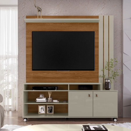 ESTANTE HOME TEATHER 1.6 NEVADA P/ TV HASTA 65" GRIGIO FOSCO/CINAMOMO MEL