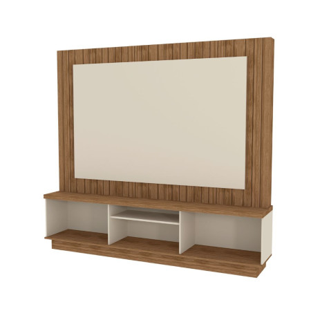 ESTANTE HOME TEATHER SANTOS 2.0 P/ TV HASTA 70" OFF WHITE / AMENDOA