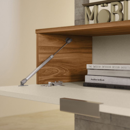 ESTANTE HOME TEATHER VEGAS 1.6 P/ TV HASTA 65"PEROLA METALIZADO/CINAMOMO MEL