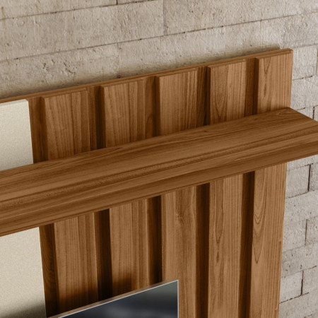 ESTANTE HOME TEATHER VEGAS 1.6 P/ TV HASTA 65"PEROLA METALIZADO/CINAMOMO MEL