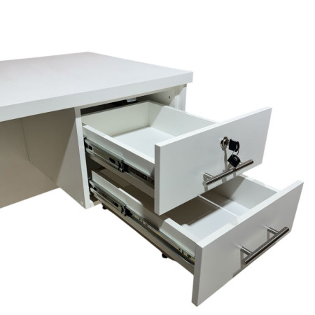 ESCRITORIO AC&H 1.20 CON 2 CAJONES CON LLAVE BLANCO