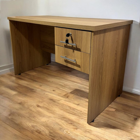 ESCRITORIO AC&H 1.20 CON 2 CAJONES CON LLAVE NOGAL