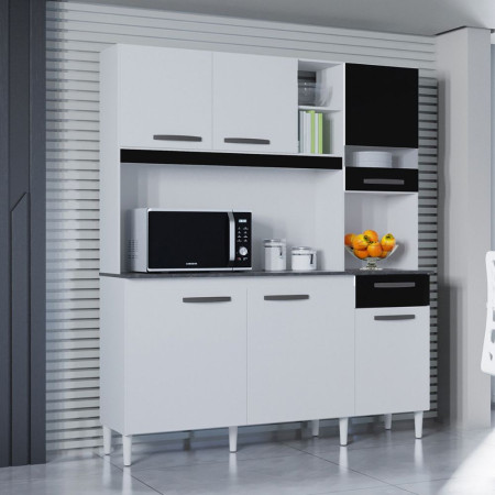 KIT COCINA BARBARA 1,60  BLANCO/PRETO