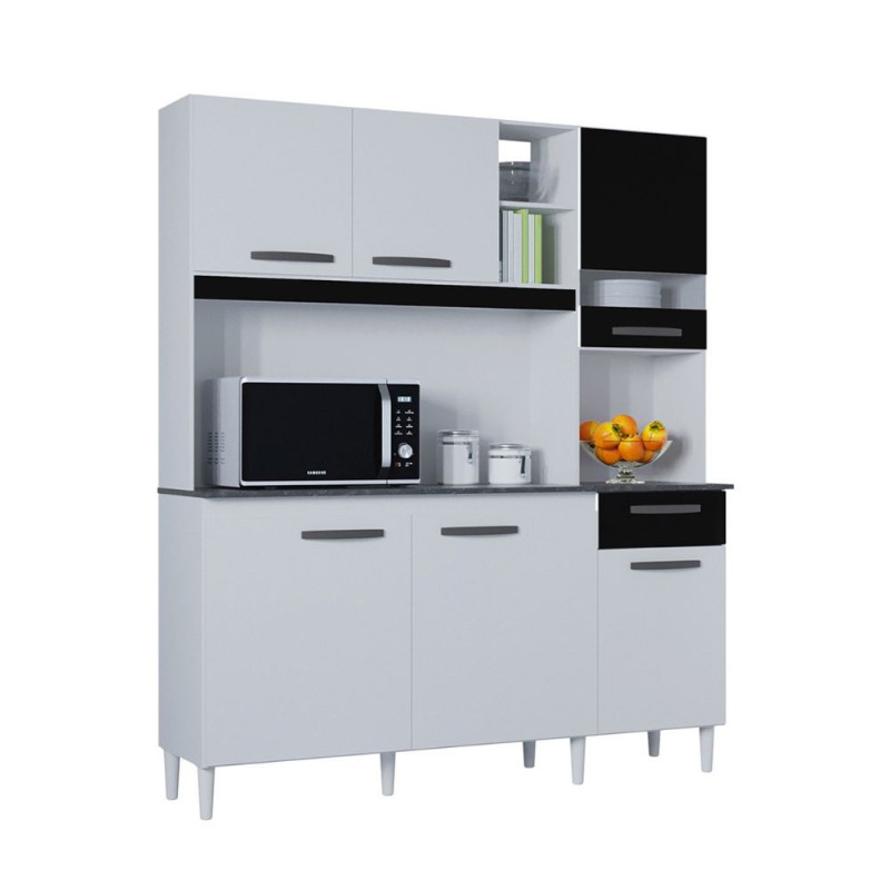 KIT COCINA BARBARA 1,60  BLANCO/PRETO