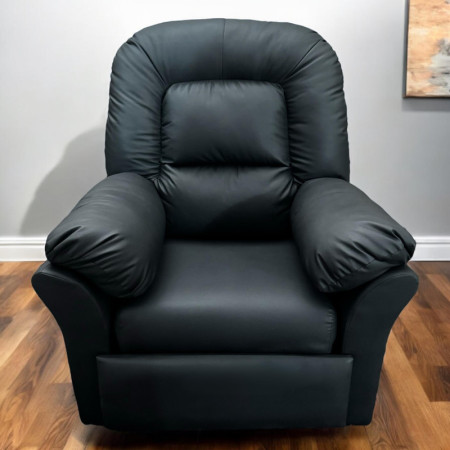 SILLON RECLINABLE SAJONIA ECOCUERO NEGRO