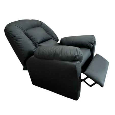 SILLON RECLINABLE SAJONIA ECOCUERO NEGRO