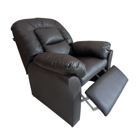 SILLON RECLINABLE SAJONIA ECOCUERO MARRÓN