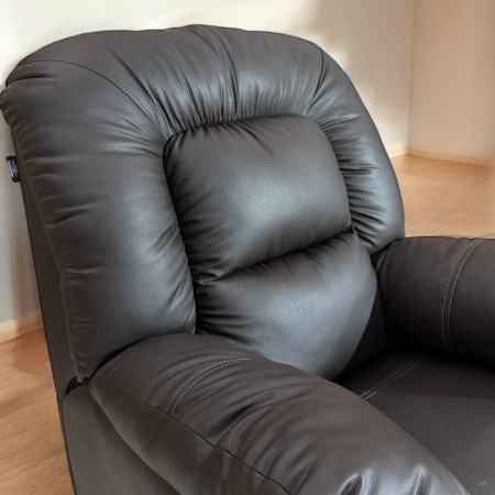 SILLON RECLINABLE SAJONIA ECOCUERO MARRÓN
