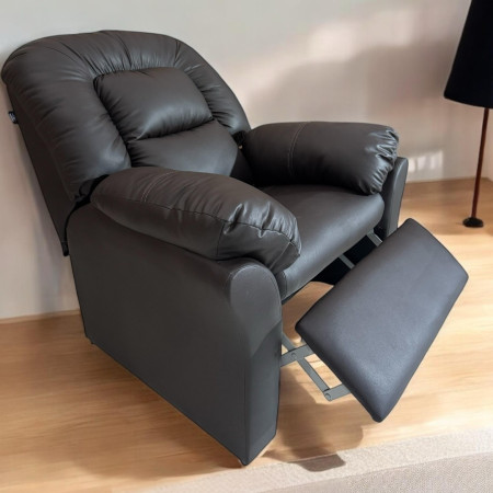 SILLON RECLINABLE SAJONIA ECOCUERO MARRÓN