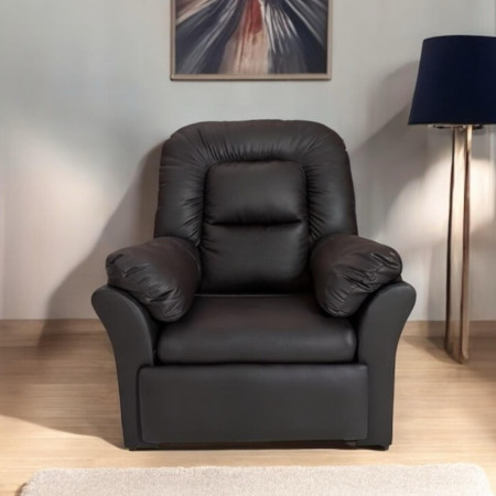 SILLON RECLINABLE SAJONIA ECOCUERO MARRÓN