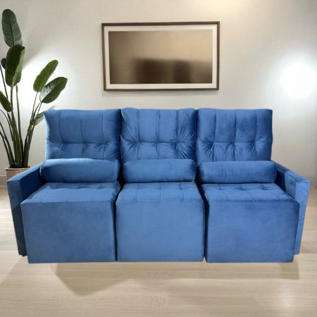 SOFÁ RETRÁCTIL AYOLAS 3 LUGARES AZUL