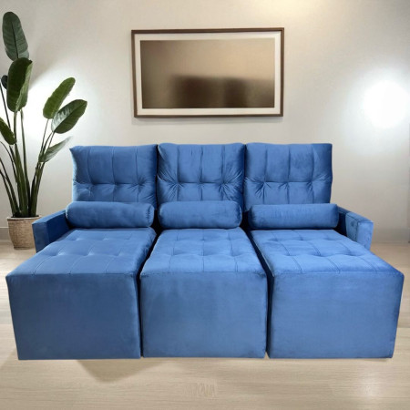SOFÁ RETRÁCTIL AYOLAS 3 LUGARES AZUL